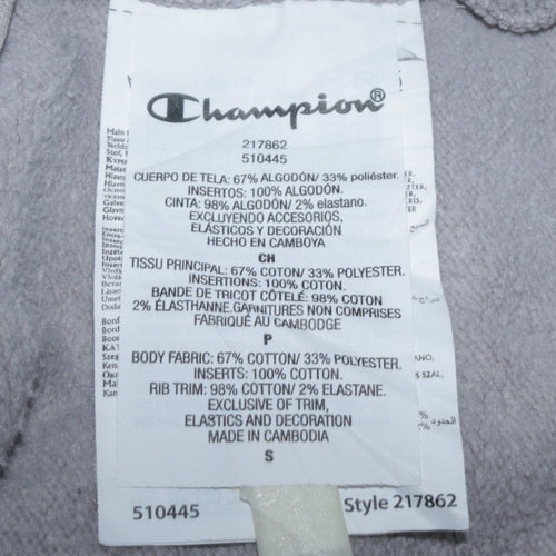 Champion Men's Grey Small Pullover Hoodie with Logo