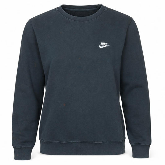 Front view of Nike Women's Black Small Pullover Sweatshirt Crew Neck Logo
