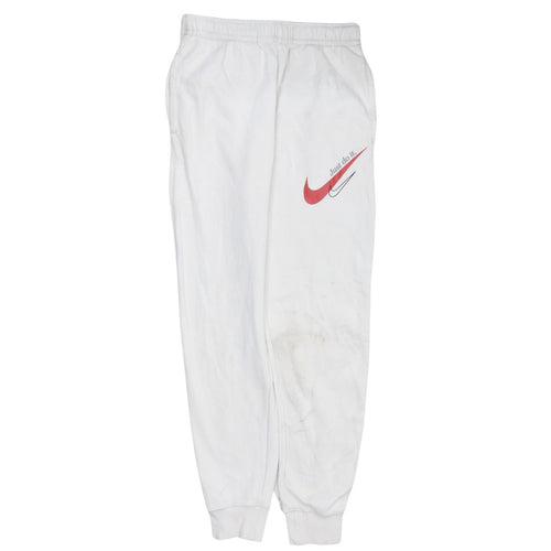 Nike Men's White XS Jogger Sweatpants with Red Logo