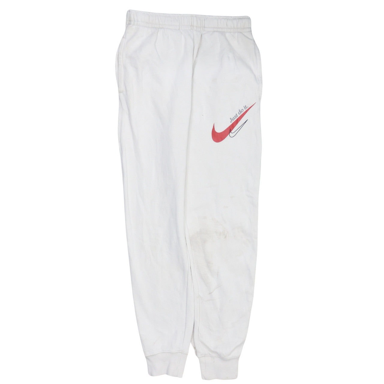 Nike Men's White XS Jogger Sweatpants with Red Logo