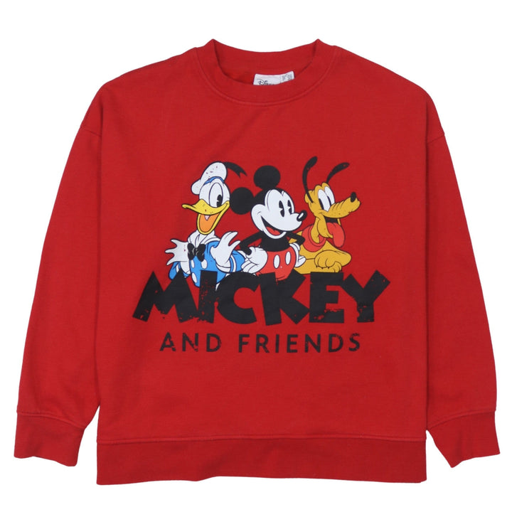 Disney Women Red Mickey and Friends Sweatshirt XL Pullover