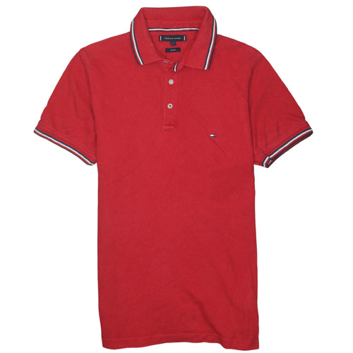 Tommy Hilfiger Men's Red Slim Fit Polo Shirt L Cotton Classic