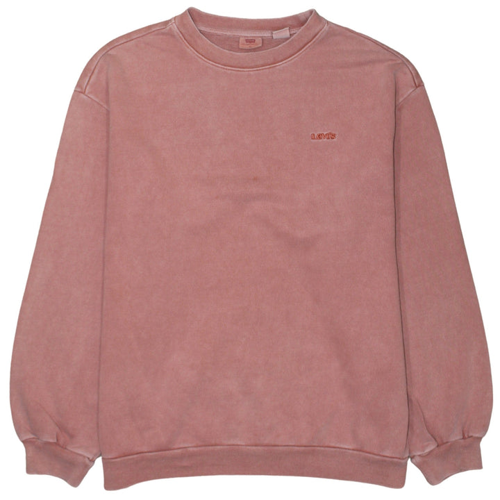 Levi's Womens Pink Pullover Sweatshirt XS Cotton Crew Neck Casual