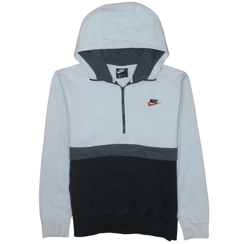 Nike Men's Grey 1/2 Zip Hoodie Size M Fleece Pullover Sweatshirt