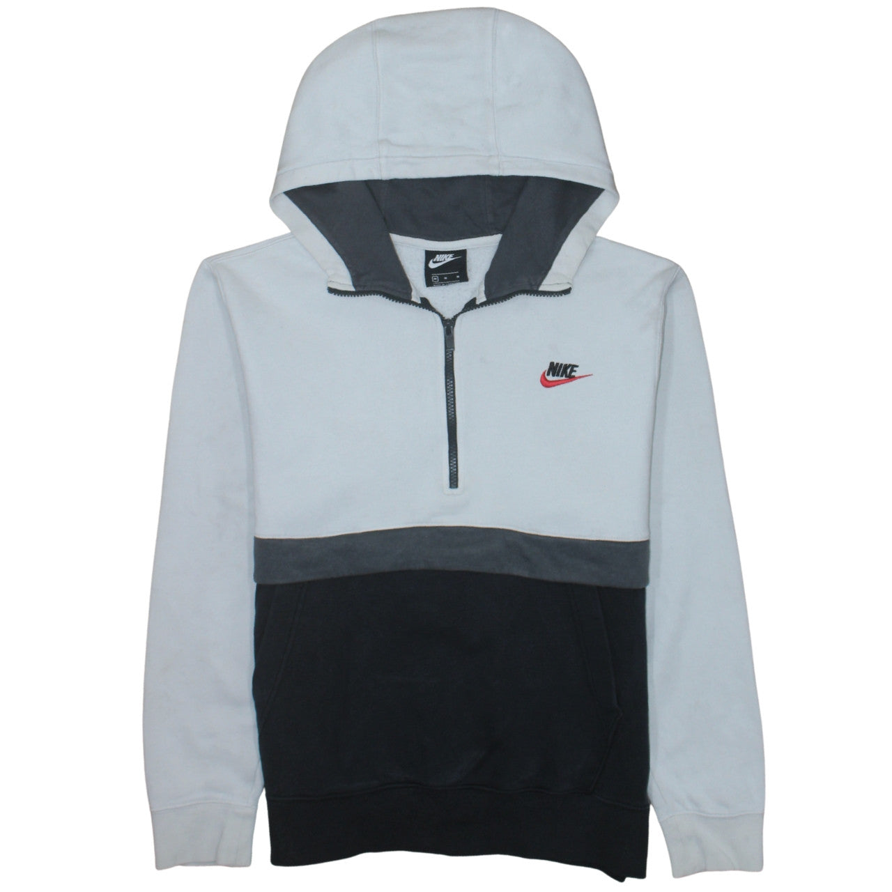 Nike Men's Grey 1/2 Zip Hoodie Size M Fleece Pullover Sweatshirt