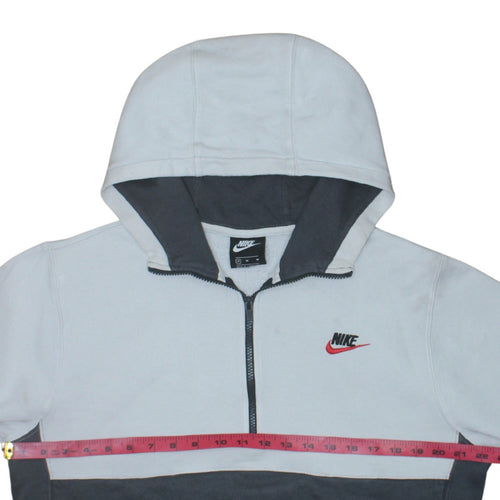 Nike Men's Grey 1/2 Zip Hoodie Size M Fleece Pullover Sweatshirt
