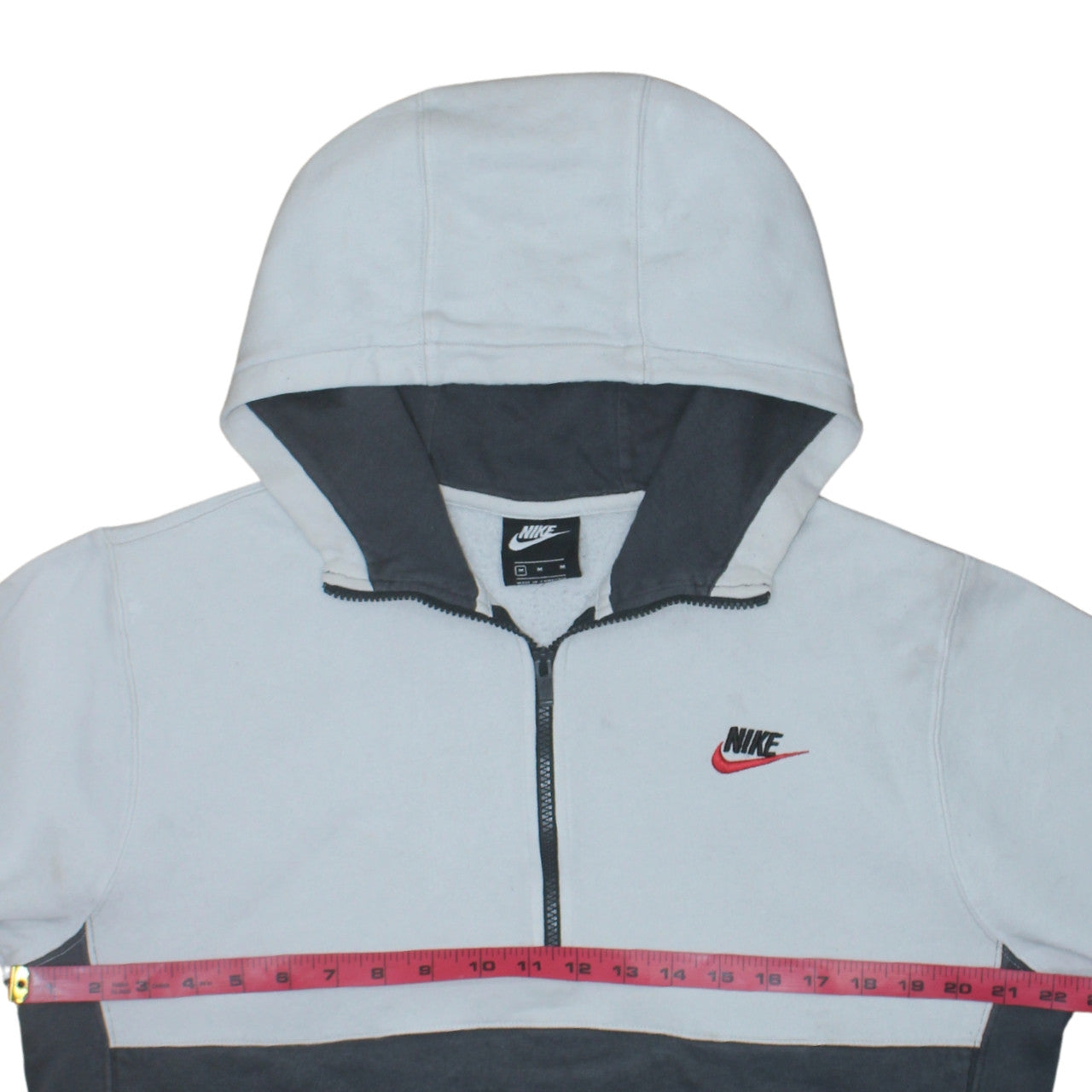 Nike Men's Grey 1/2 Zip Hoodie Size M Fleece Pullover Sweatshirt