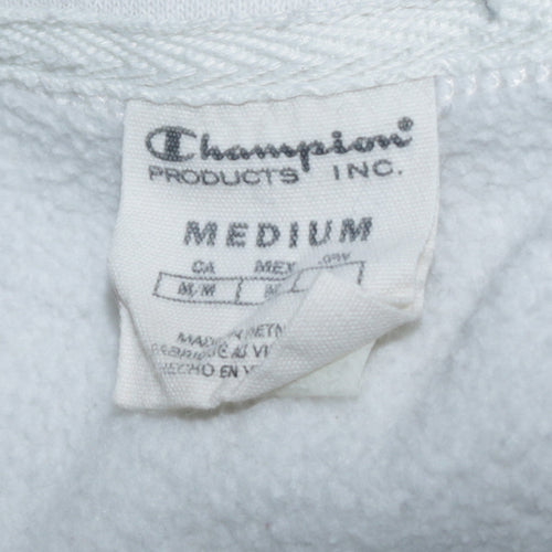 Champion Men's White 1/4 Zip Fleece Sweatshirt Medium