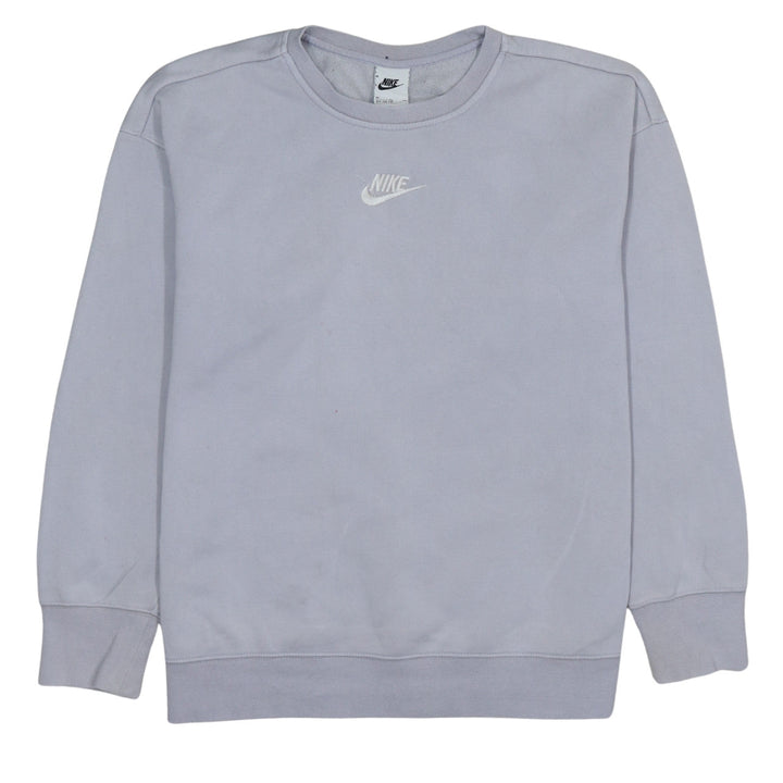 Nike Girls Grey XL Pullover Fleece Sweatshirt Sports Logo Crew Neck