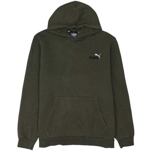Puma Men's Green Pullover Hoodie XL Regular Fit Fleece Sweatshirt
