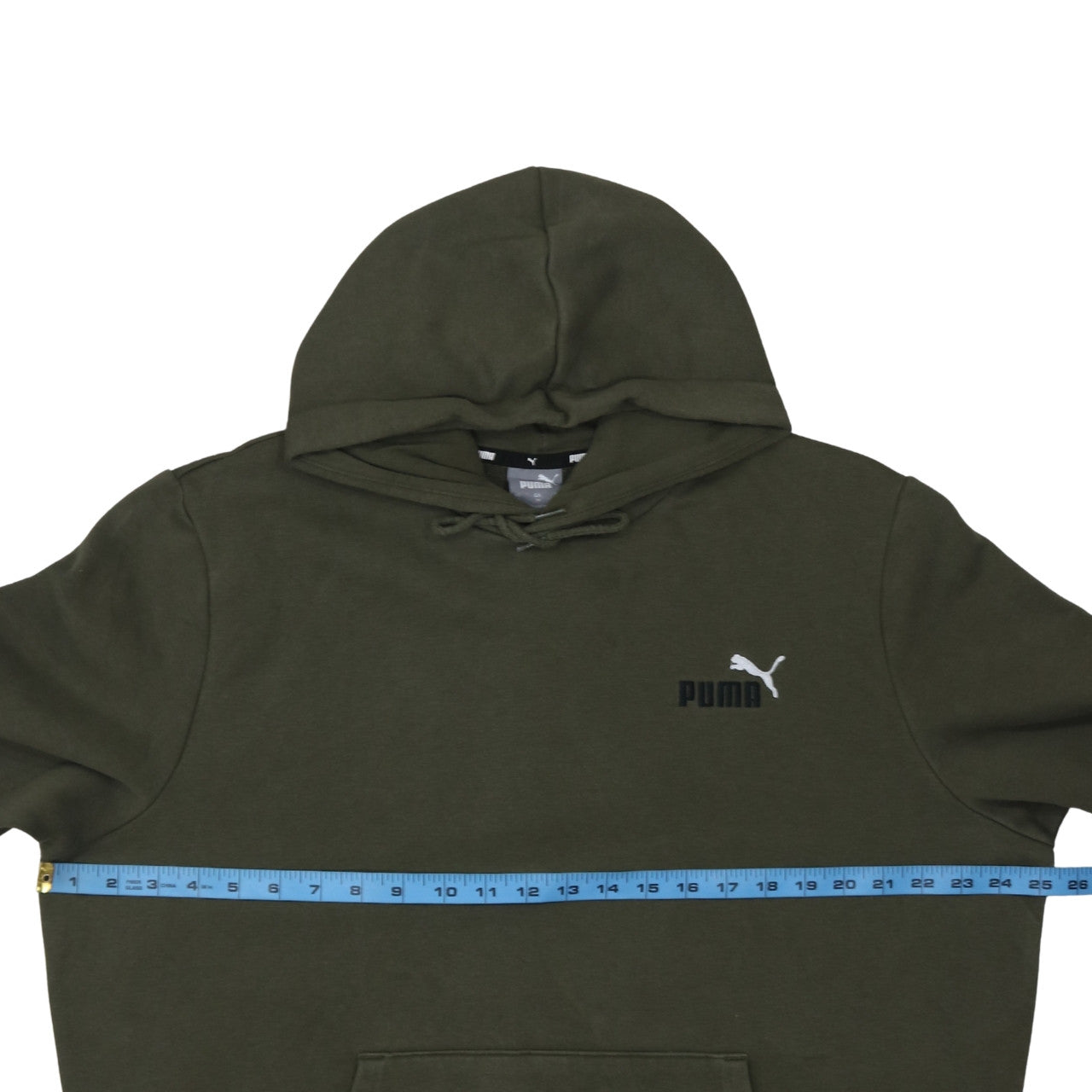 Puma Men's Green Pullover Hoodie XL Regular Fit Fleece Sweatshirt