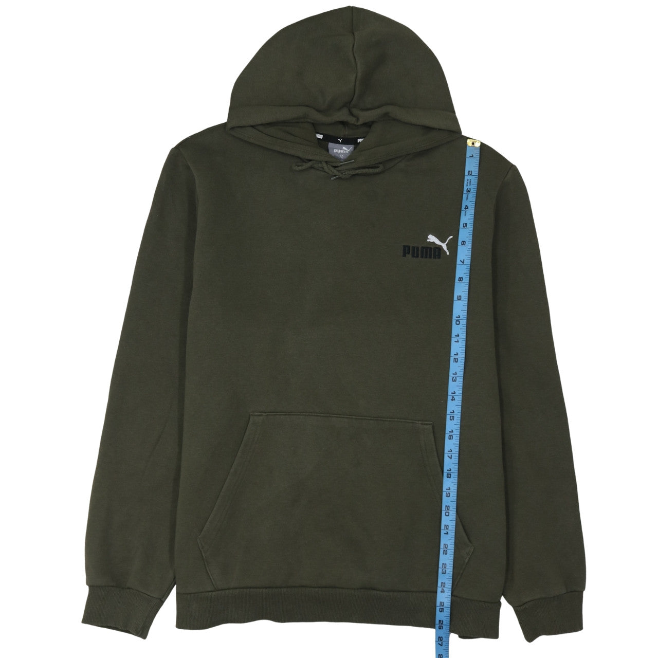 Puma Men's Green Pullover Hoodie XL Regular Fit Fleece Sweatshirt