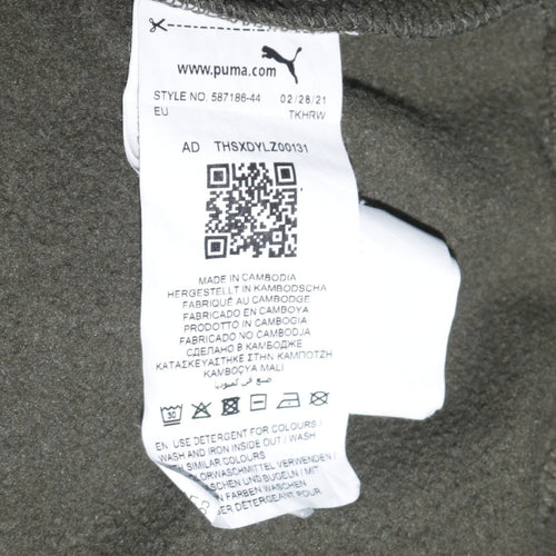 Puma Men's Green Pullover Hoodie XL Regular Fit Fleece Sweatshirt