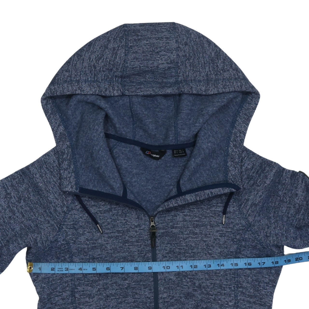 Berghaus Women's Blue Hooded Full Zip Fleece Jacket Size 14