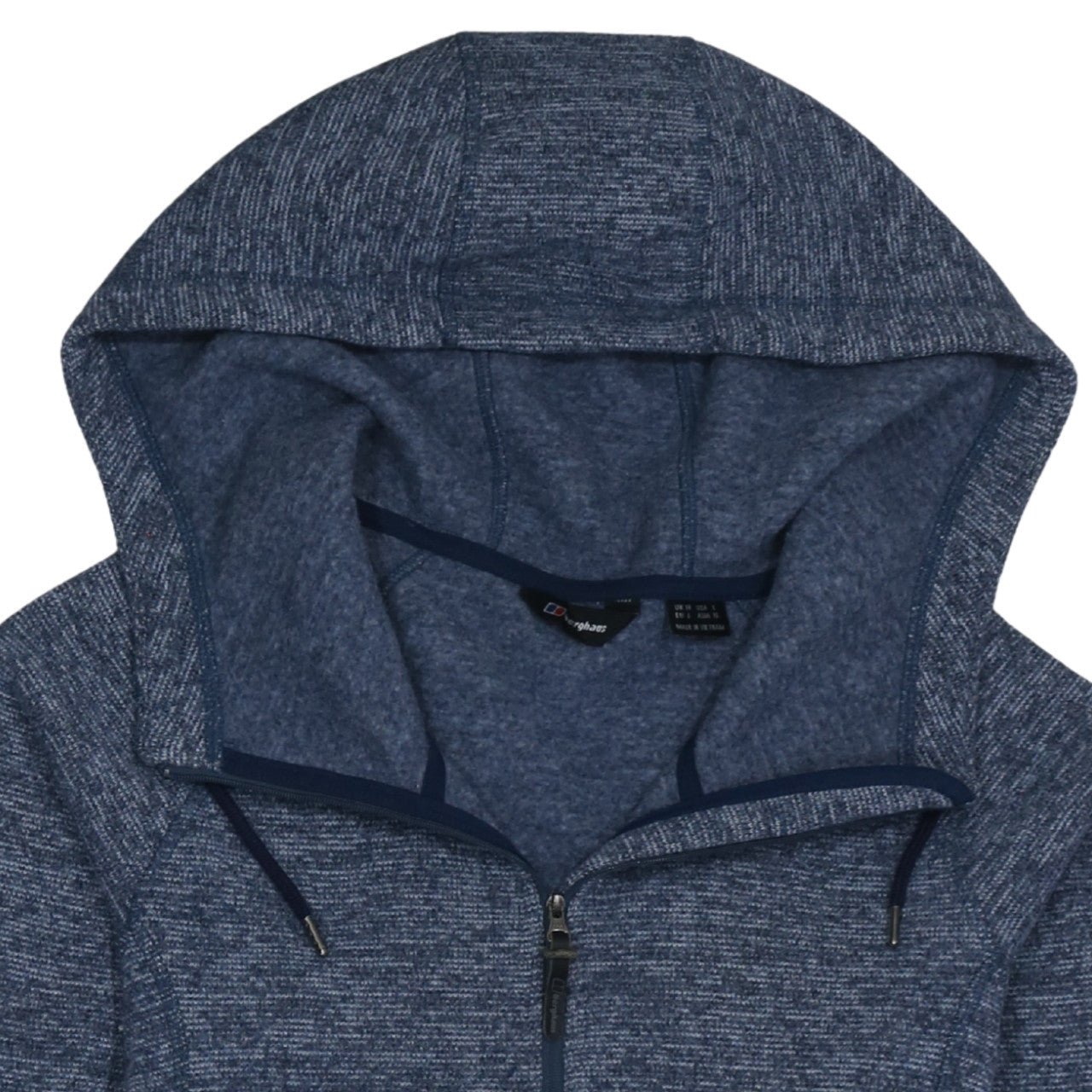 Berghaus Women's Blue Hooded Full Zip Fleece Jacket Size 14