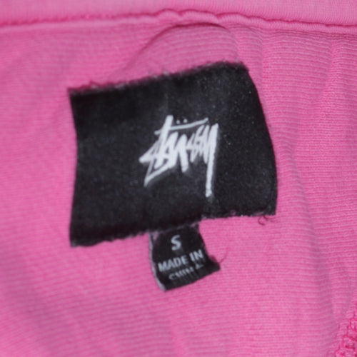 Stussy Womens Pink 1/2 Zip Cotton Sweatshirt Size S