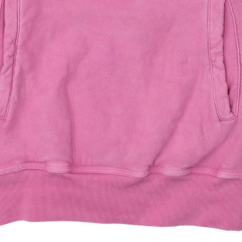 Stussy Womens Pink 1/2 Zip Cotton Sweatshirt Size S