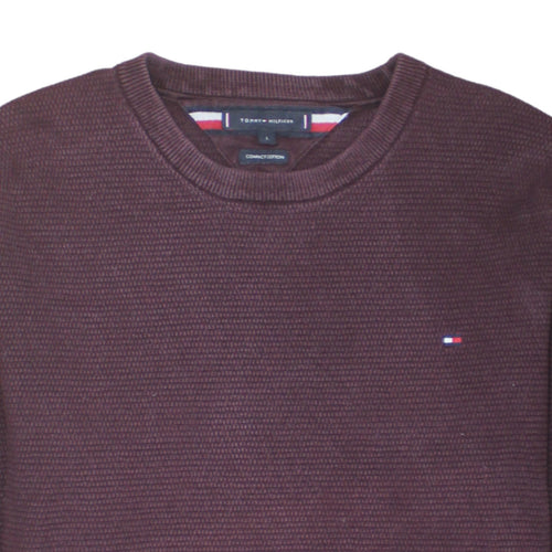 Tommy Hilfiger Men's Brown Cotton Crew Neck Jumper Size L