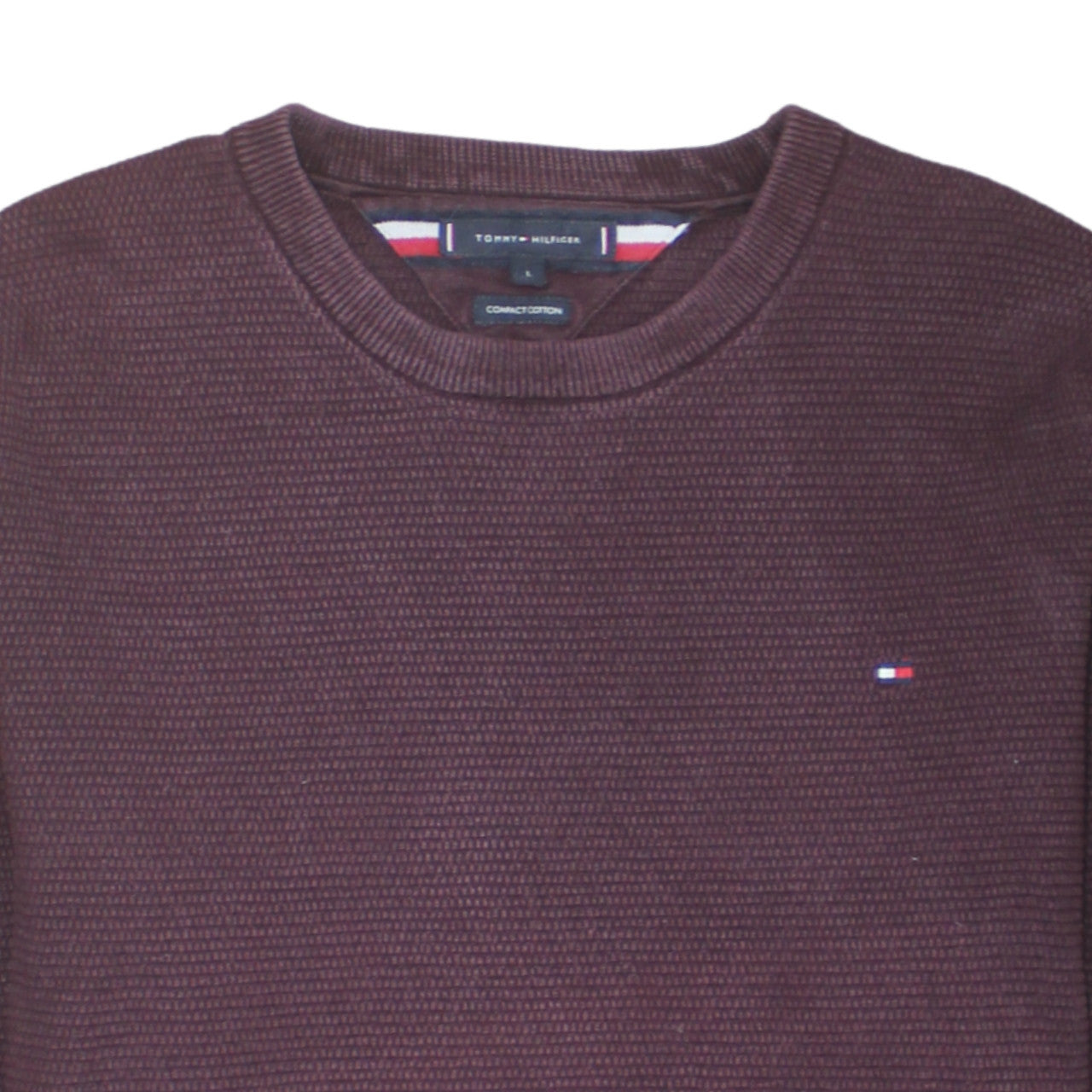 Tommy Hilfiger Men's Brown Cotton Crew Neck Jumper Size L