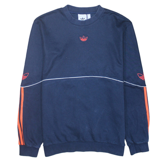 Adidas Men's Blue Crew Neck Logo Pullover Sweatshirt Size M