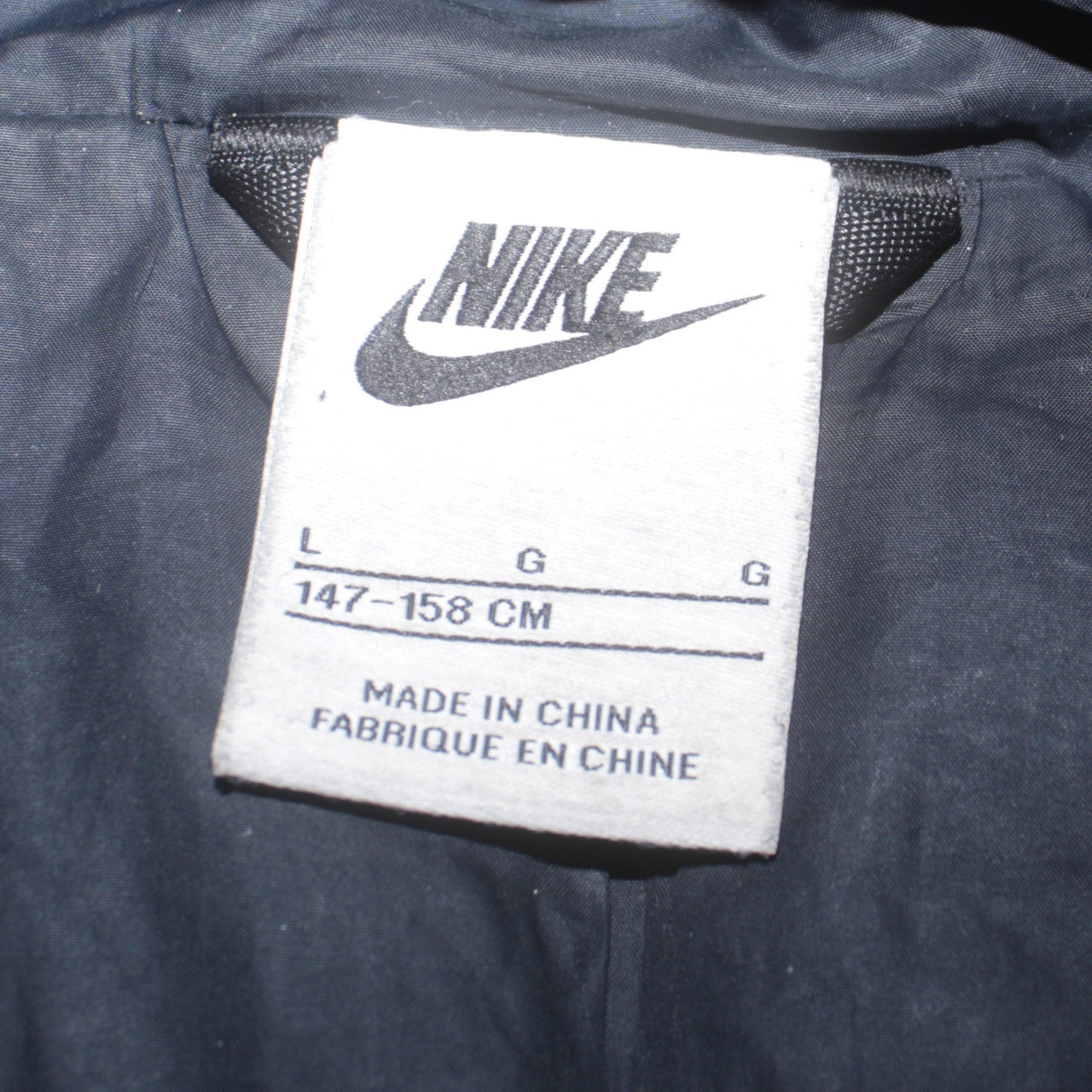 Nike Boys Black Hooded Puffer Jacket Size 158 L Winter Coat