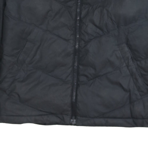 Nike Boys Black Hooded Puffer Jacket Size 158 L Winter Coat