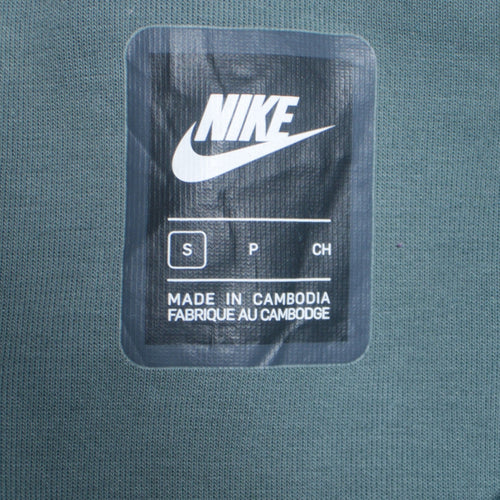 Nike Men's Blue Full Zip Hoodie S - Sportswear Cotton Blend