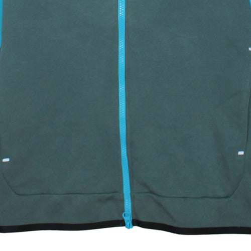 Nike Men's Blue Full Zip Hoodie S - Sportswear Cotton Blend