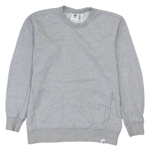 Adidas Men's Grey Crew Neck Pullover Sweatshirt Size M Regular Fit