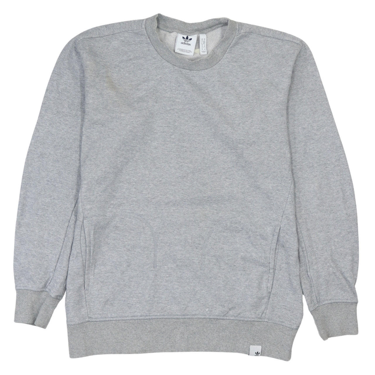 Adidas Men's Grey Crew Neck Pullover Sweatshirt Size M Regular Fit