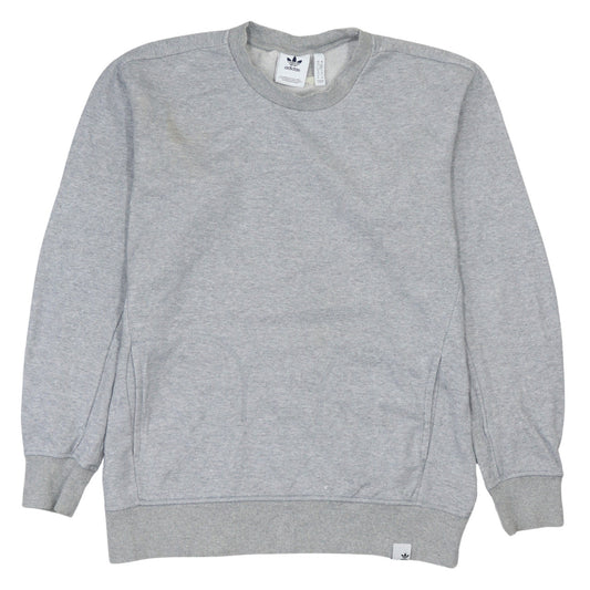 Adidas Men's Grey Crew Neck Pullover Sweatshirt Size M Regular Fit