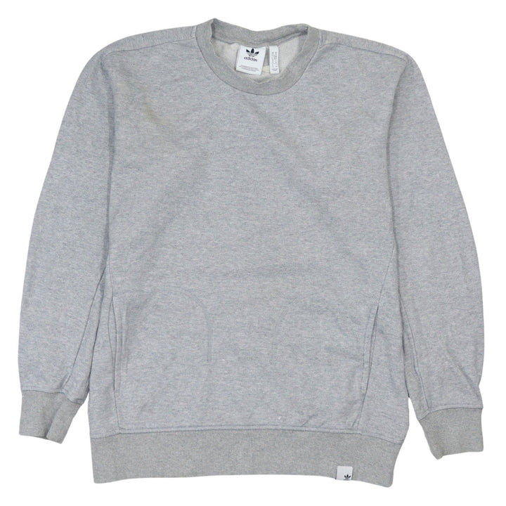 Adidas Men's Grey Crew Neck Pullover Sweatshirt Size M Regular Fit