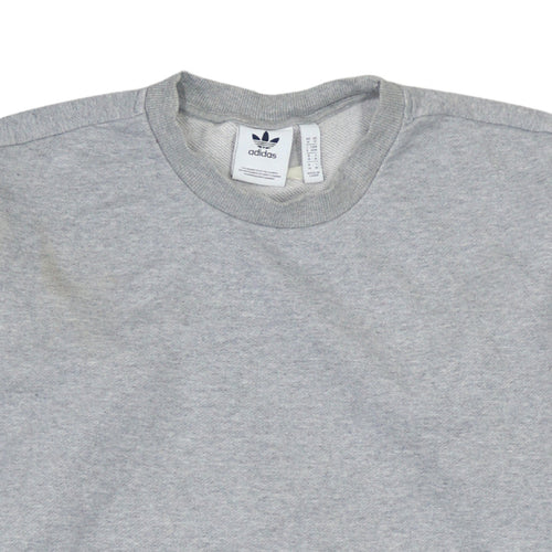 Adidas Men's Grey Crew Neck Pullover Sweatshirt Size M Regular Fit