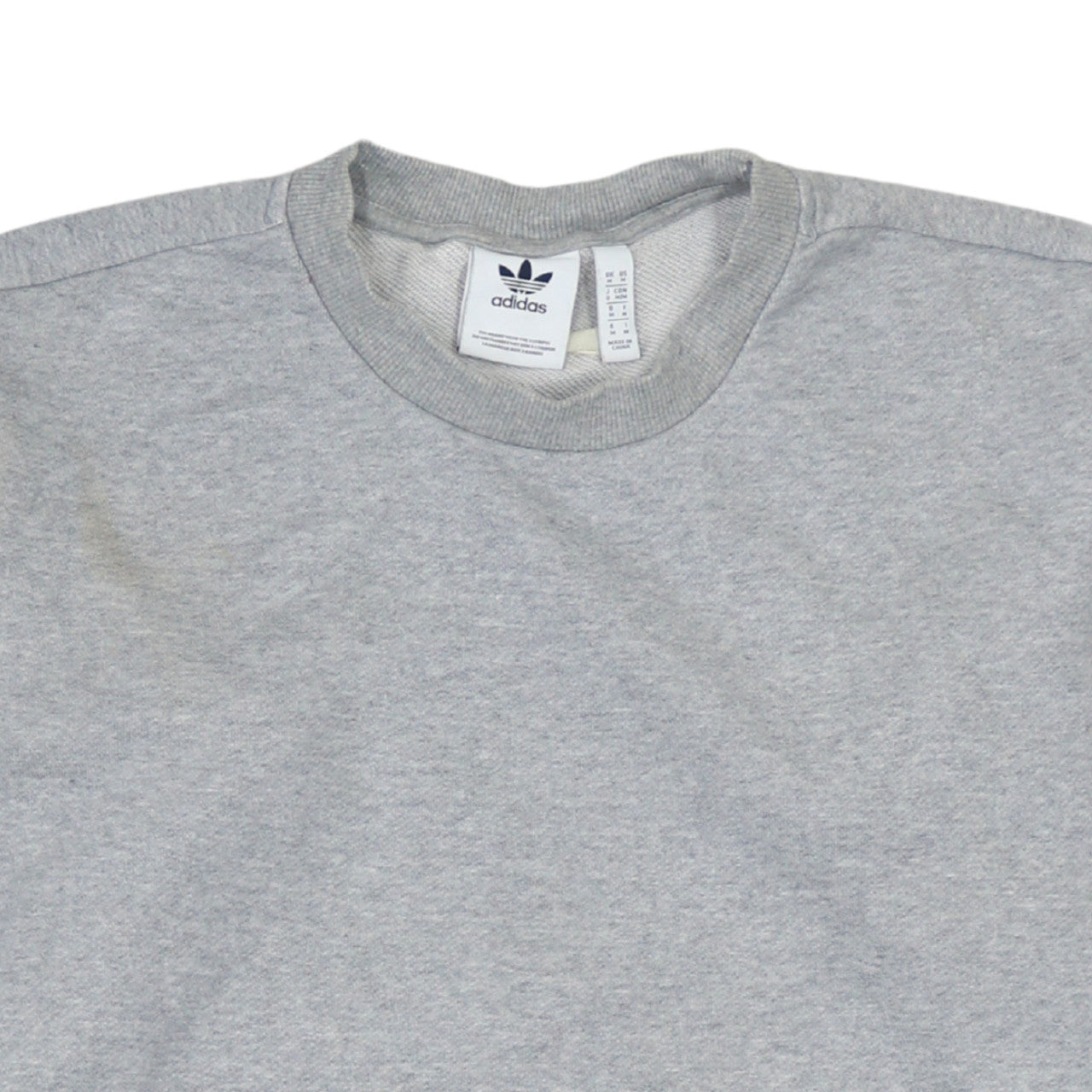 Adidas Men's Grey Crew Neck Pullover Sweatshirt Size M Regular Fit
