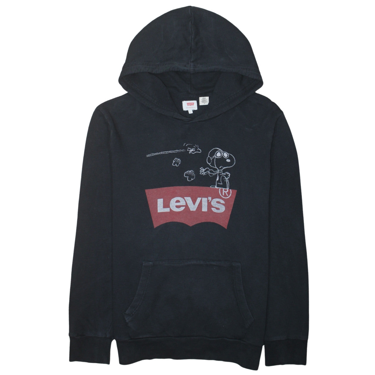 Levi's Men's Black Large Pullover Hoodie Snoopy Graphic Print