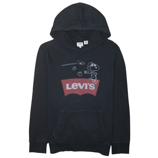 Levi's Men's Black Large Pullover Hoodie Snoopy Graphic Print