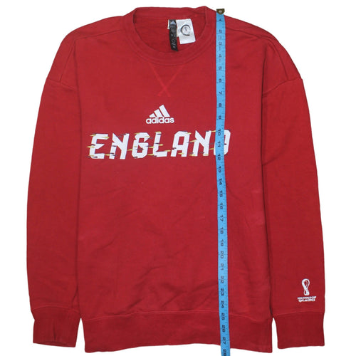 Adidas Men’s Red England Crew Neck Sweatshirt Small Pullover