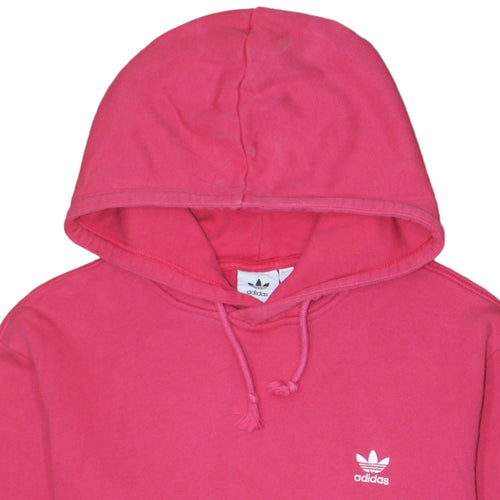 Adidas Womens Pink Pullover Hoodie L Cotton Casual Sweatshirt