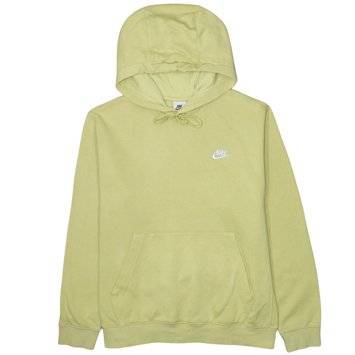 Nike Womens Yellow Pullover Hoodie Medium Cotton Blend