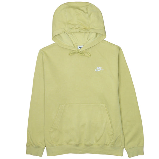 Nike Womens Yellow Pullover Hoodie Medium Cotton Blend