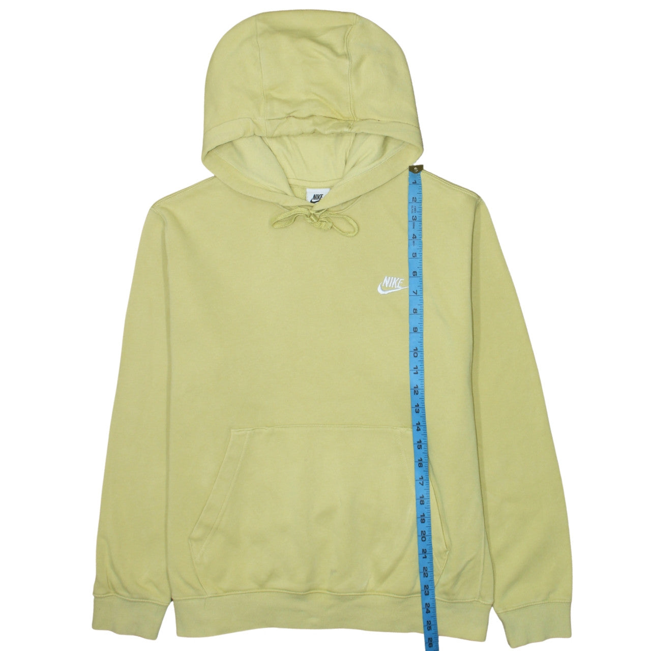 Nike Womens Yellow Pullover Hoodie Medium Cotton Blend