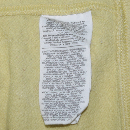 Nike Womens Yellow Pullover Hoodie Medium Cotton Blend