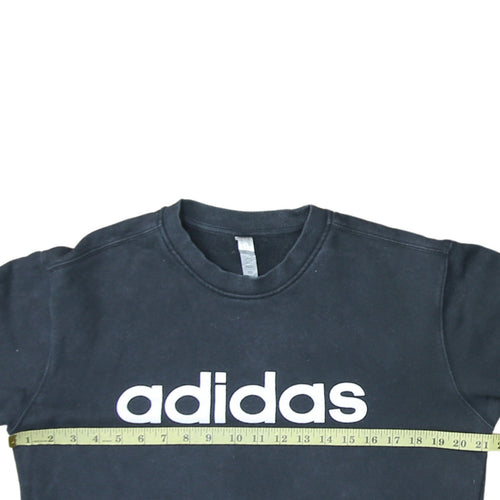 Adidas Womens Black Size 14 Pullover Crew Neck Sweatshirt
