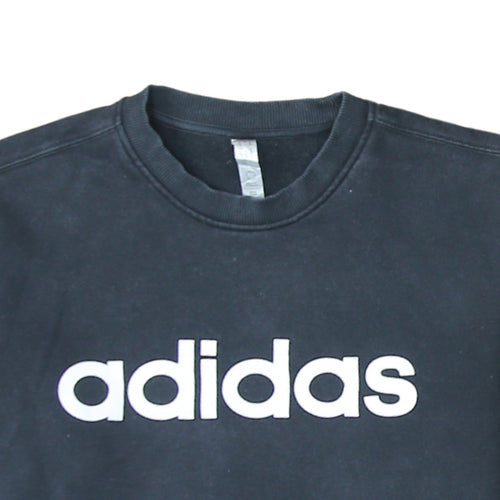 Adidas Womens Black Size 14 Pullover Crew Neck Sweatshirt