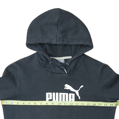 Puma Womens Black Pullover Hoodie Size 12 Hooded Sweatshirt