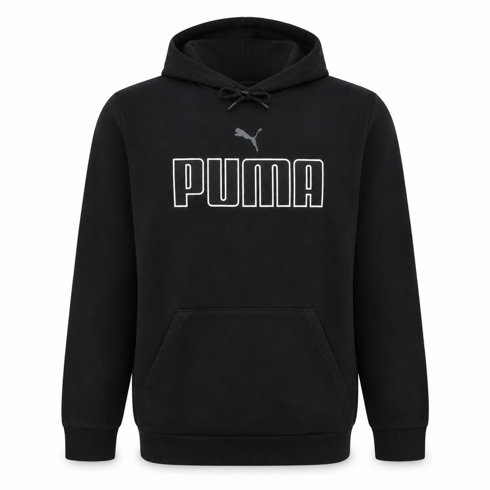 Puma Men Black Pullover Graphic Hoodie Medium