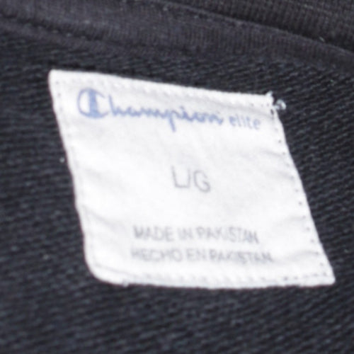 Champion Men's Black L Pullover Sweatshirt Crew Neck Embroidered Logo