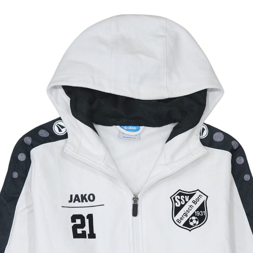 Jako Men's White SSV Bergisch Born Full Zip Hoodie Size S