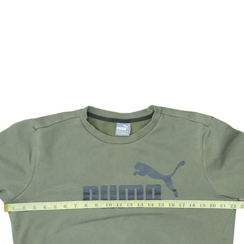 Puma Men's Green Crew Neck Logo Sweatshirt Size S