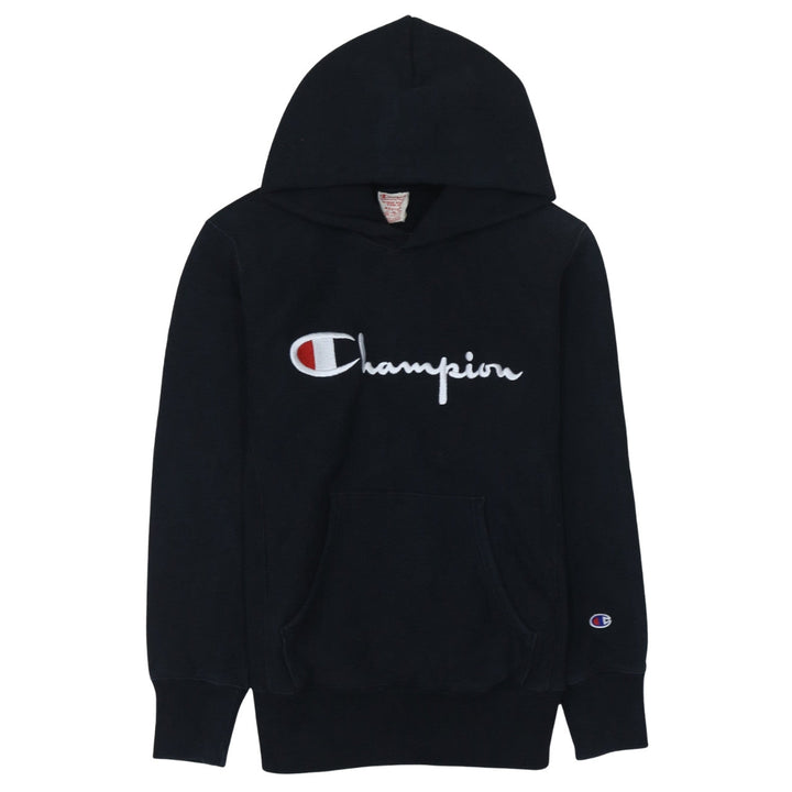 Champion Men's Black Medium Pullover Hoodie Embroidered Logo